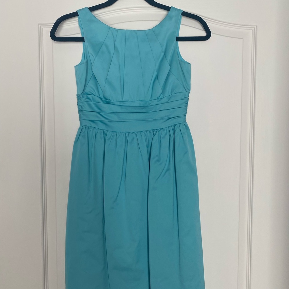 Aqua David’s Bridal girl’s wedding dressy dress